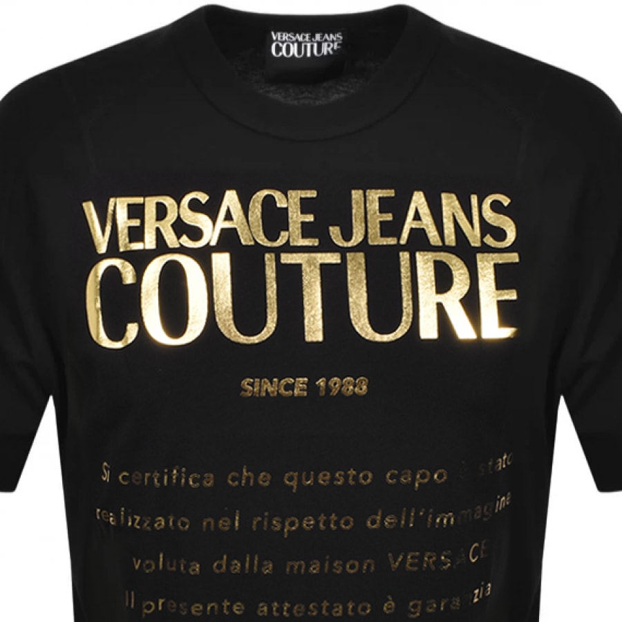 Alternative Image for ProductVersace Jeans Couture Foil Logo T Shirt Black2